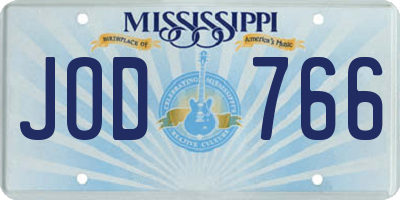 MS license plate JOD766