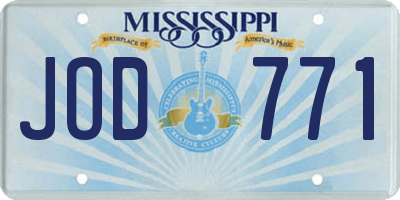 MS license plate JOD771