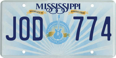 MS license plate JOD774