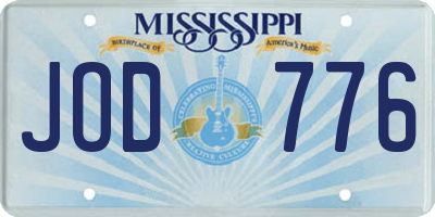 MS license plate JOD776