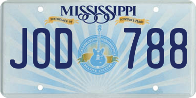 MS license plate JOD788