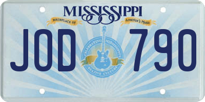 MS license plate JOD790