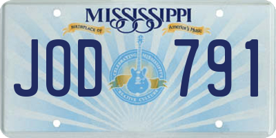 MS license plate JOD791