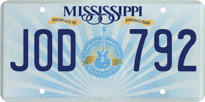 MS license plate JOD792