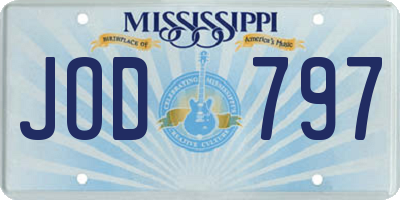 MS license plate JOD797
