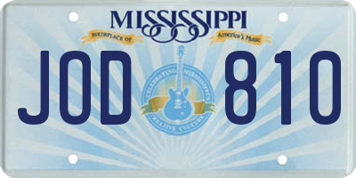 MS license plate JOD810