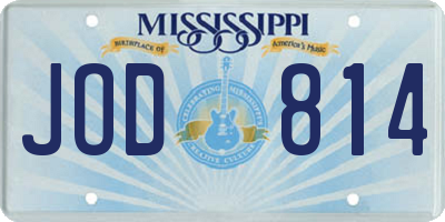 MS license plate JOD814