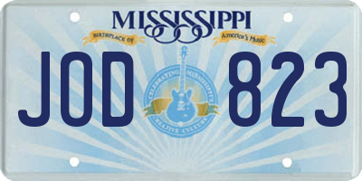 MS license plate JOD823
