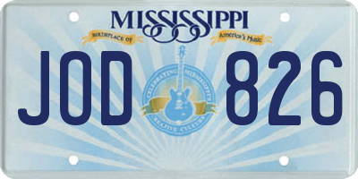 MS license plate JOD826