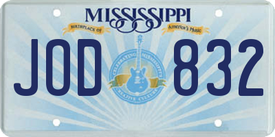 MS license plate JOD832