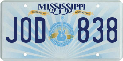 MS license plate JOD838