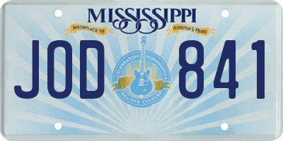 MS license plate JOD841