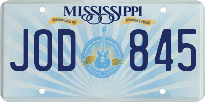 MS license plate JOD845