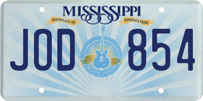 MS license plate JOD854