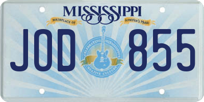 MS license plate JOD855