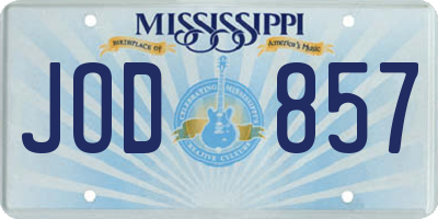 MS license plate JOD857