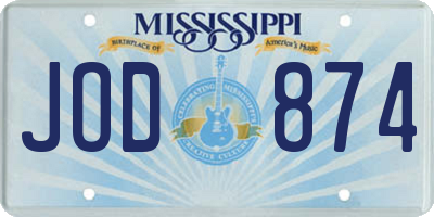 MS license plate JOD874