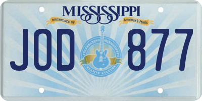 MS license plate JOD877