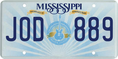 MS license plate JOD889