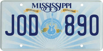 MS license plate JOD890