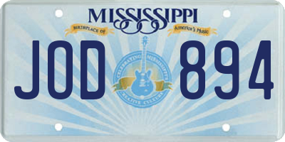 MS license plate JOD894