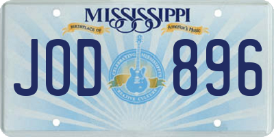 MS license plate JOD896