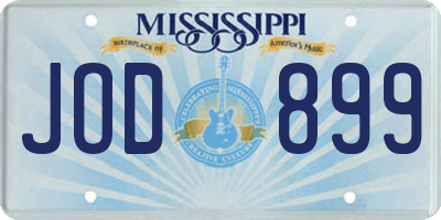 MS license plate JOD899