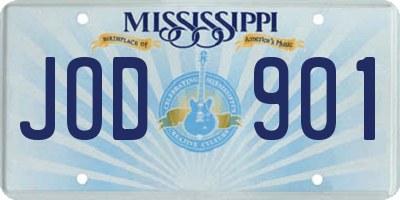 MS license plate JOD901