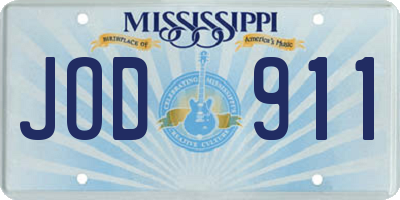 MS license plate JOD911