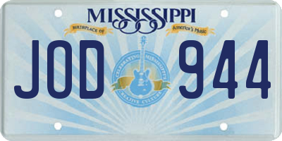 MS license plate JOD944