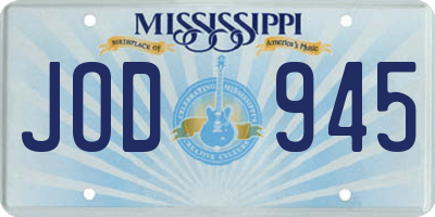 MS license plate JOD945