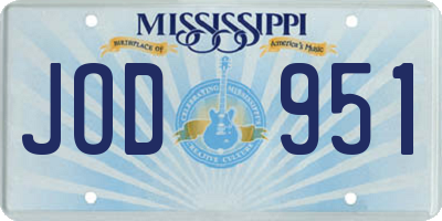 MS license plate JOD951