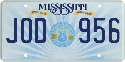 MS license plate JOD956