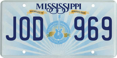 MS license plate JOD969