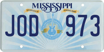 MS license plate JOD973