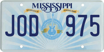 MS license plate JOD975