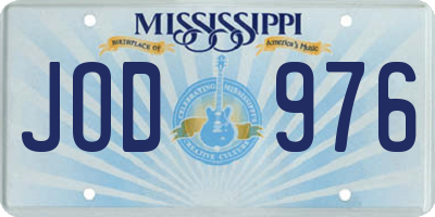 MS license plate JOD976