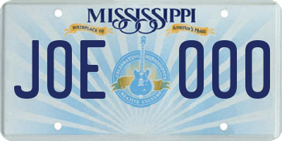 MS license plate JOE000