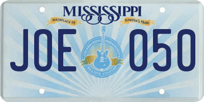 MS license plate JOE050