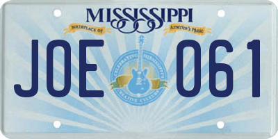 MS license plate JOE061