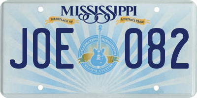 MS license plate JOE082