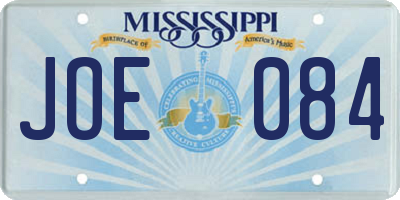 MS license plate JOE084