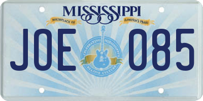MS license plate JOE085