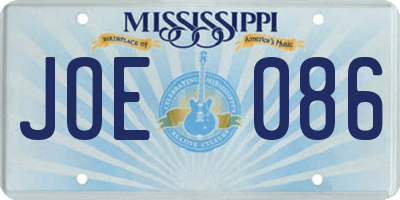 MS license plate JOE086
