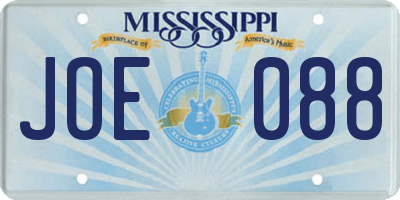 MS license plate JOE088