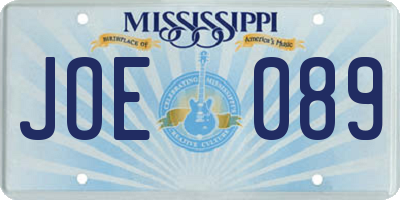 MS license plate JOE089