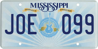 MS license plate JOE099