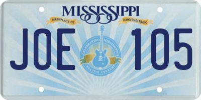 MS license plate JOE105