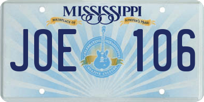 MS license plate JOE106
