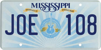 MS license plate JOE108